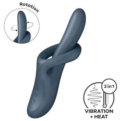 Satisfyer Heat Flex 4 - melegítő csiklókaros vibrátor (szürke)