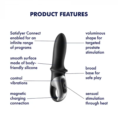 Satisfyer Hot Passion - app-vezérelt melegítő anál vibrátor (fekete)