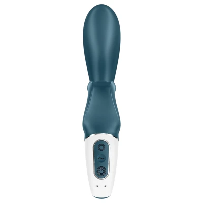 Satisfyer Hug Me - app-vezérelt nyuszis csiklókaros vibrátor (kék)
