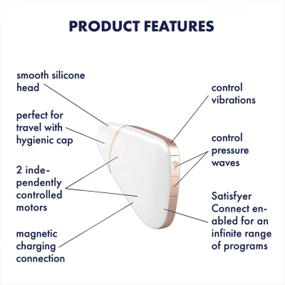 Satisfyer Love Triangle - App-vezérelt léghullámos csiklóizgató (fehér)