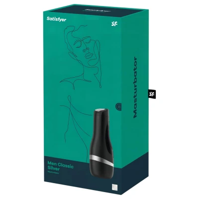 Satisfyer Men Classic - manuális szívó maszturbátor férfiaknak (ezüst)
