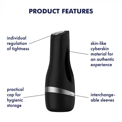 Satisfyer Men Classic - manuális szívó maszturbátor férfiaknak (ezüst)