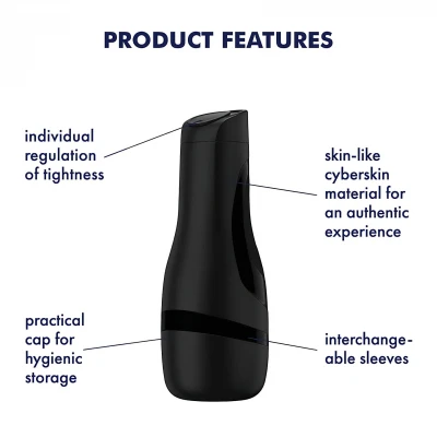 Satisfyer Men Classic - manuális szívó maszturbátor férfiaknak (fekete)