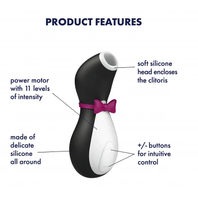 Satisfyer Penguin - léghullámos, vízálló csiklóizgató (fekete-fehér)