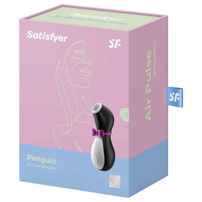 Satisfyer Penguin - léghullámos, vízálló csiklóizgató (fekete-fehér)