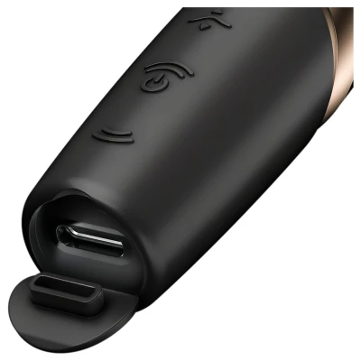 Satisfyer Perfect Kiss - rúzs vibrátor (fekete)