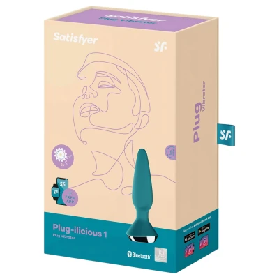 Satisfyer Plug-ilicious 1 - app-vezérelt anál vibrátor plug (zöld)