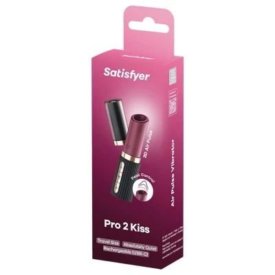 Satisfyer Deep Kiss - léghullámos rúzs vibrátor (fekete)