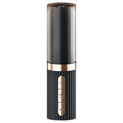 Satisfyer Deep Kiss - léghullámos rúzs vibrátor (fekete)