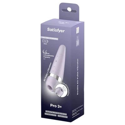 Satisfyer Pro 3+ Battery - léghullámos csiklóizgató vibrátor (lila)