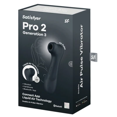 Satisfyer Pro2 Gen3 - App-vezérelt léghullámos csiklóizgató (sötét szürke)