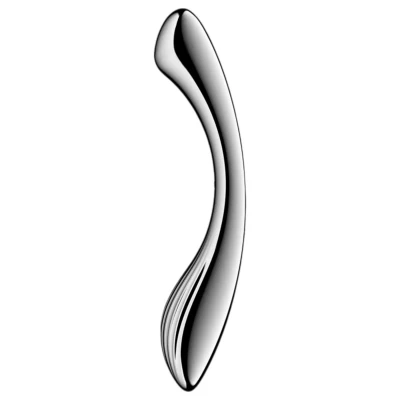 Satisfyer Pure Gravity 1 - bordázott acéldildó (ezüst)