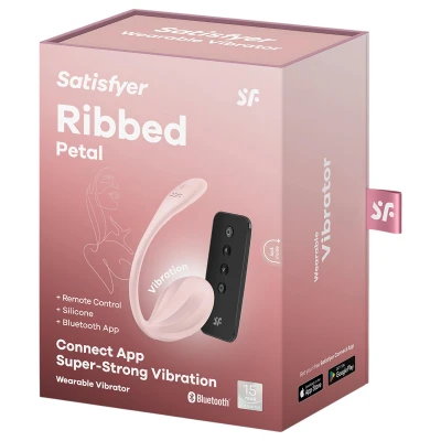 Satisfyer Ribbed Petal - hordható rádiós vibrotojás (pink)