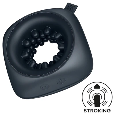 Satisfyer Ring Stroker - akkus, vibrációs maszturbátor (fekete)