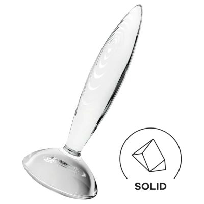 Satisfyer Sparkling Crystal - bordázott üveg dildó (átlátszó)