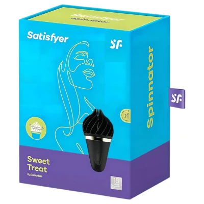 Satisfyer Sweet Treat - akkus, forgó csikló vibrátor, csiklóizgató (fekete)