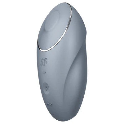 Satisfyer Tap & Climax 1 - 2in1 csikló vibrátor, csiklóizgató (szürke)