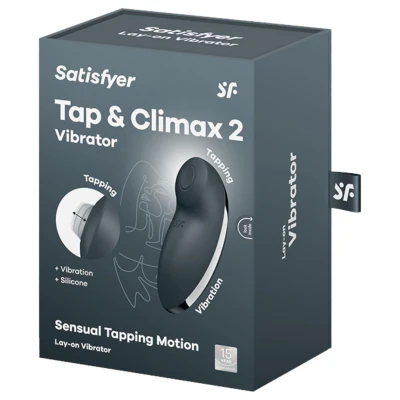 Satisfyer Tap & Climax 2 - 2in1 csikló vibrátor, csiklóizgató (szürke)