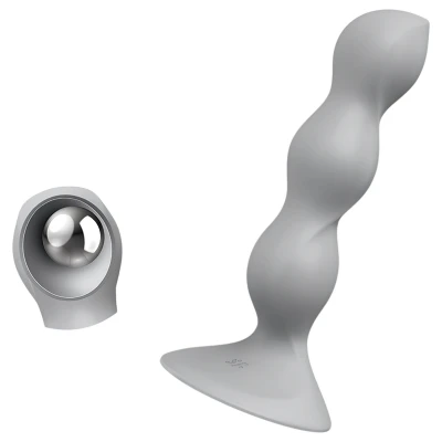 Satisfyer Triple Ball-R - gyöngyös dildó (szürke)