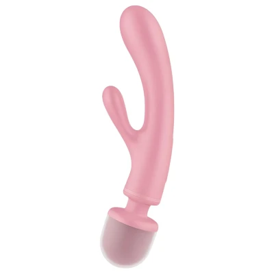 Satisfyer Triple Lover - G-pont és masszírozó wand vibrátor (pink)