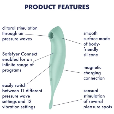 Satisfyer Twirling Pro - app-vezérelt csiklóvibrátor, csiklóizgató (menta)