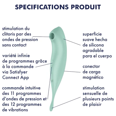 Satisfyer Twirling Pro - app-vezérelt csiklóvibrátor, csiklóizgató (menta)
