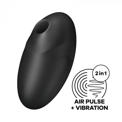 Satisfyer Vulva Lover 3 - léghullámos csiklóizgató (fekete)