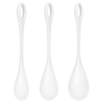 Satisfyer Yoni Power 1 - gésagolyó szett (fehér, 3 részes)