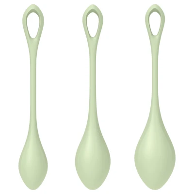 Satisfyer Yoni Power 2 - gésagolyó szett (zöld, 3 részes)