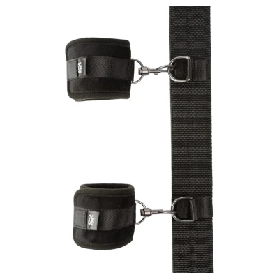 Sei Mio - terpesztő rúd bilinccsel, bondage szett (fekete)