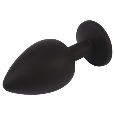 Senuelo Booty Fantasy - szilikon anál plug kristállyal (fekete) - L