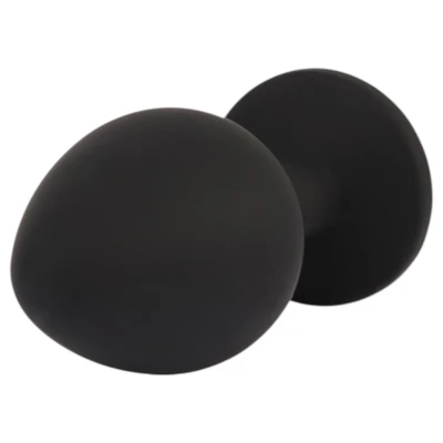 Senuelo Booty Fantasy - szilikon anál plug kristállyal (fekete) - M
