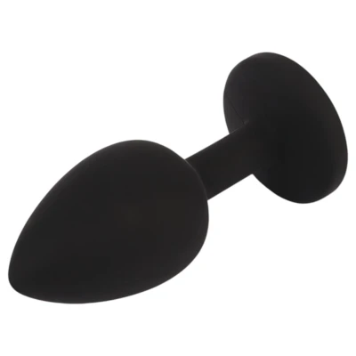 Senuelo Booty Fantasy - szilikon anál plug kristállyal (fekete) - S