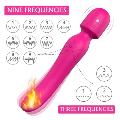 Sex HD Iris - 2 motoros melegítő wand masszírozó vibrátor (pink)