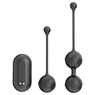 SexHD - távirányítós vibrációs gésagolyó szett (fekete)