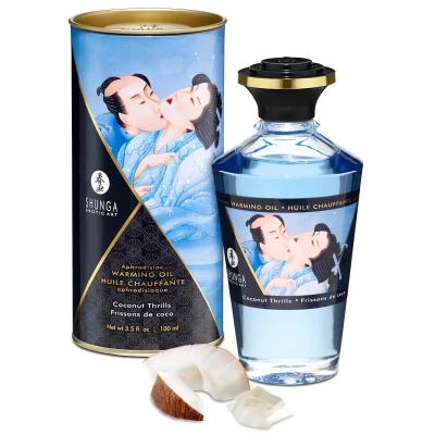 Shunga - melegítő erotikus masszázsolaj kókusz illattal (100 ml)