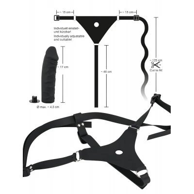 You2Toys - Silicone Strap-On - felcsatolható dildó (fekete)