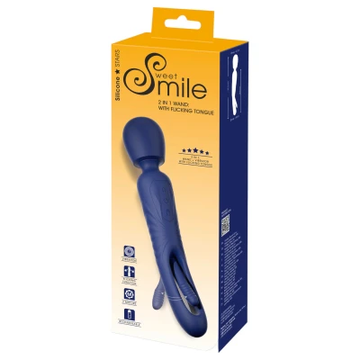 Smile - 2in1 nyelves wand masszírozó vibrátor (kék)