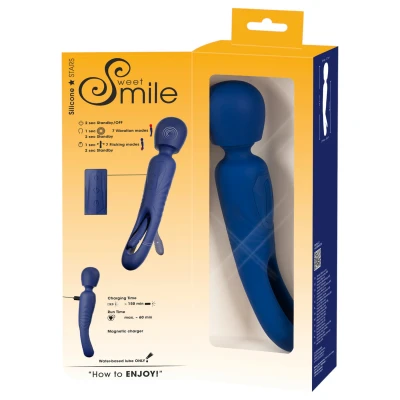 Smile - 2in1 nyelves wand masszírozó vibrátor (kék)