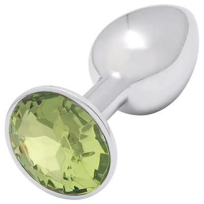 Sunfo - fém anál plug lime kővel (ezüst)
