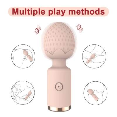 Sunfo Strawberry - vízálló mini wand masszírozó vibrátor (pink)