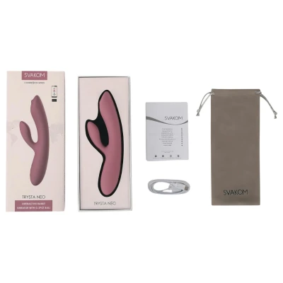 Svakom Trysta Neo - mozgógolyós nyuszis csiklókaros vibrátor (pink)