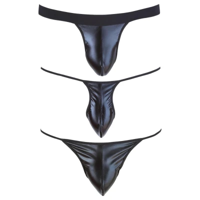 Svenjoyment - fekete férfi tanga szett, 3 részes (S-L)