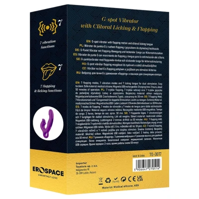Erospace Sweet Play - nyelves csiklóizgató és bólogató G-pont vibrátor (lila)