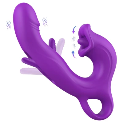 Erospace Sweet Play - nyelves csiklóizgató és bólogató G-pont vibrátor (lila)