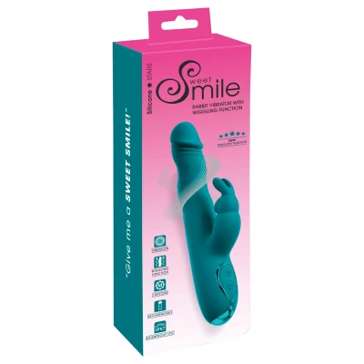 Sweet Smile - nyuszis vibrátor hullámzó mozgással (kék)