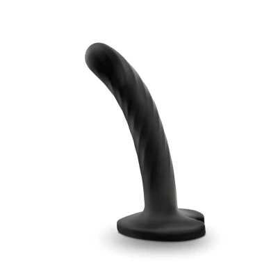Temptasia Twist Small - tapadókorongos, csavart dildó (fekete)