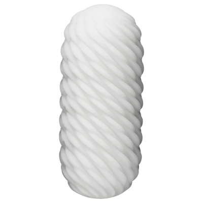 TENGA 3Dx Flow - hullámos mintás maszturbátor férfiaknak (fehér)