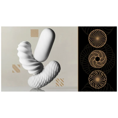 TENGA 3Dx Zen - 3D mintás férfi maszturbátor (fehér)