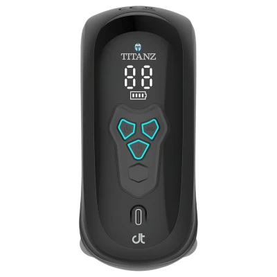 Titanz Auto Squeeze - automata szorító maszturbátor férfiaknak (fekete)